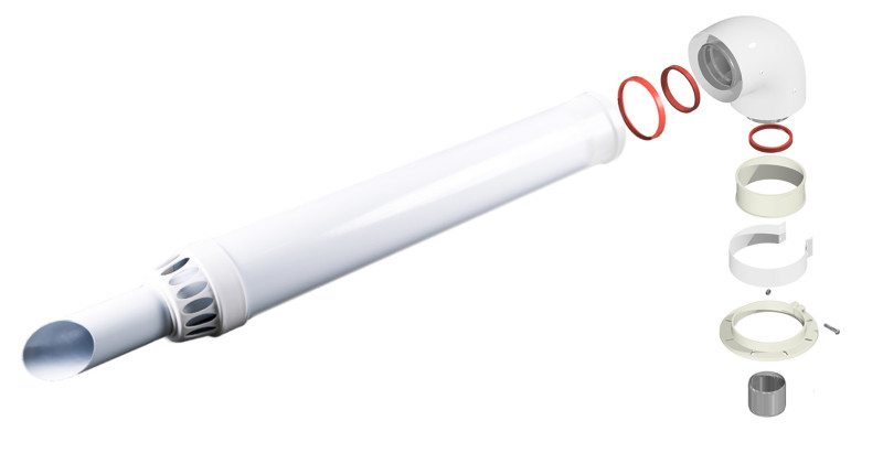 Комплект дымохода 60/100, L1000 мм универс (кроме Immergas и Navien Deluxe 75/100 стар)