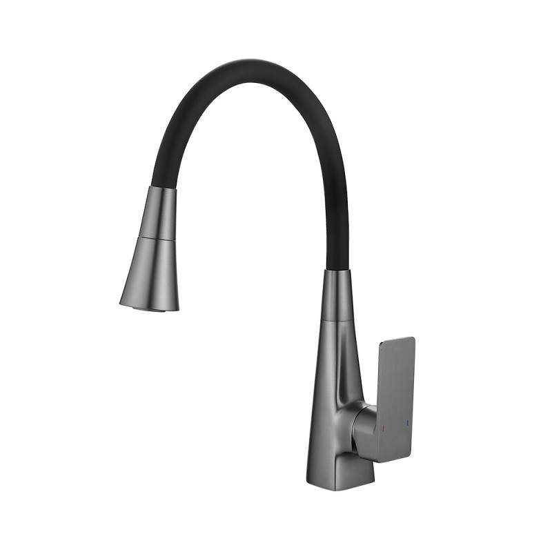 Смеситель кухня выс нос VALFEX Tureis Graphite гибкий